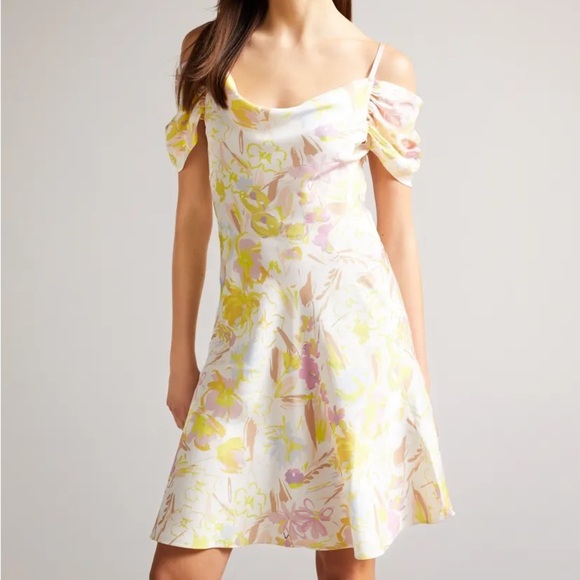 Ted Baker London Camily Cowl Front Satin Mini Dress - Picture 1 of 16